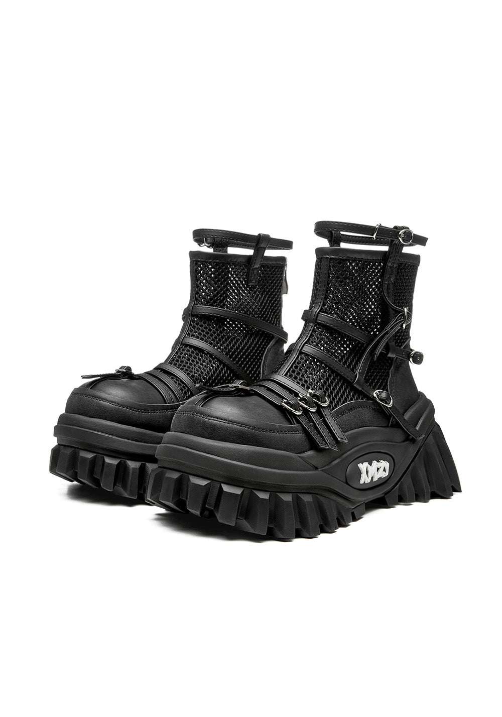 XMZY | Lace Mesh Combat Boots-Black - PSYLOS 1, XMZY | Lace Mesh Combat Boots-Black, Boots, XMZY•JAPAN, PSYLOS 1